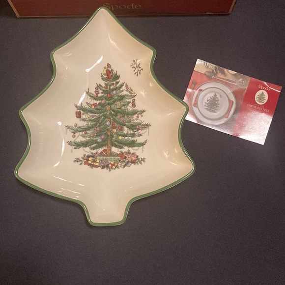 SPODE Christmas Tree Dish Spode Christmas Tree Shaped Dish Fine Earthenware - Picture 2 of 9